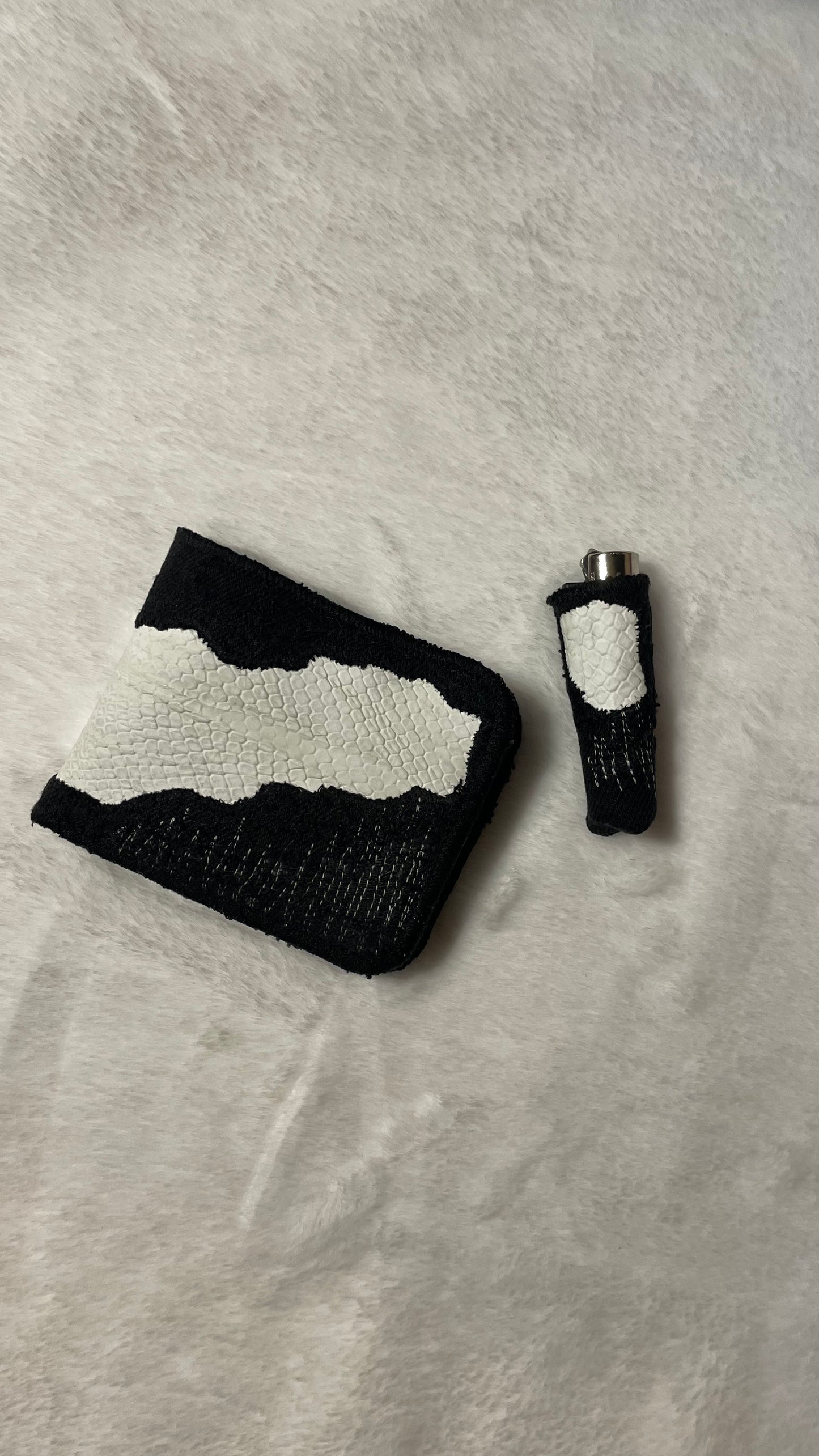 Black and white wallet