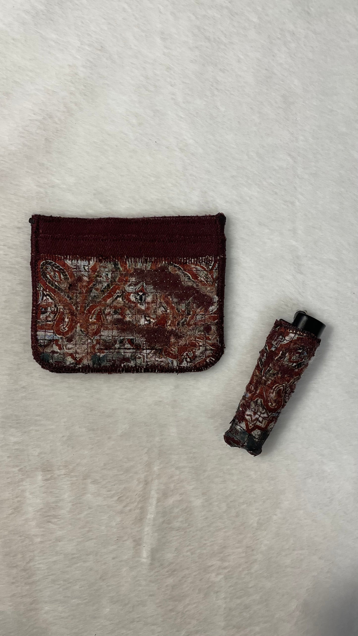 slashed denim cardholder