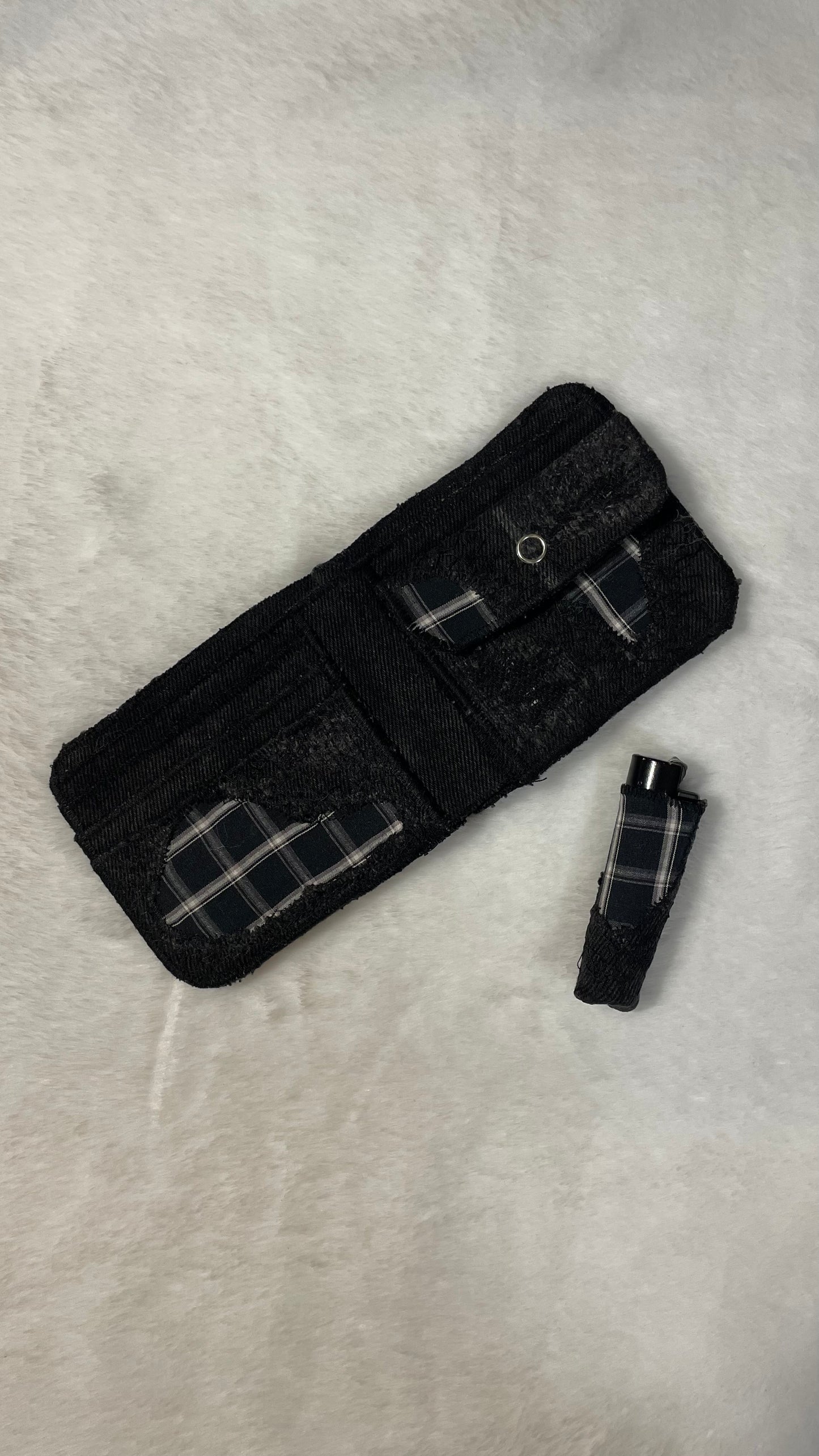 Black flannel wallet