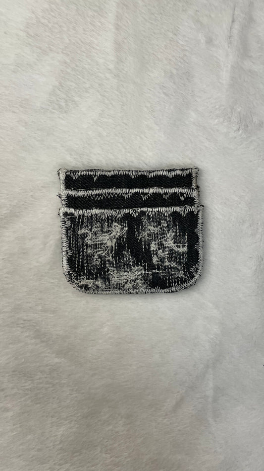 Navy denim cardholder