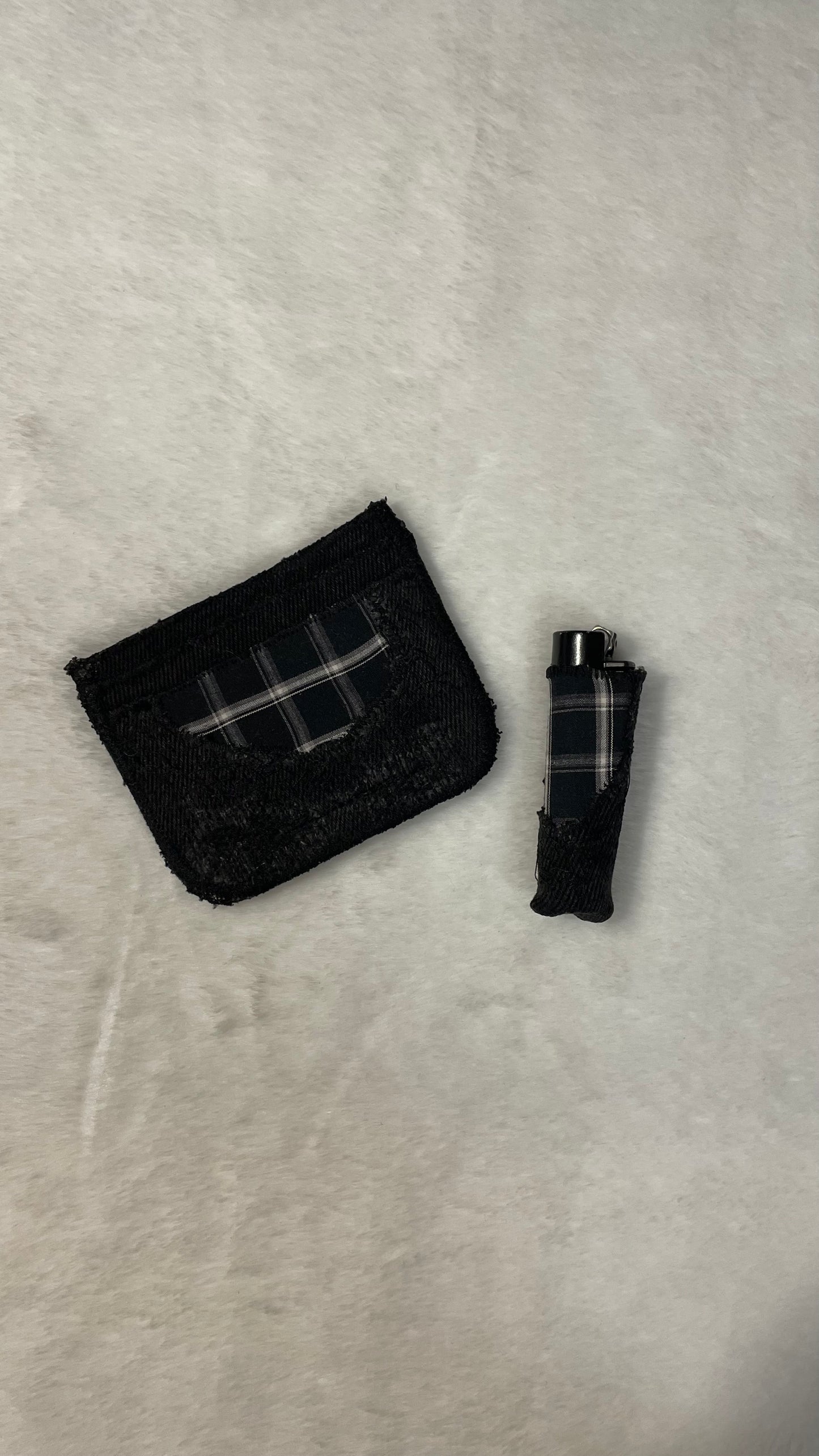 Black flannel cardholder