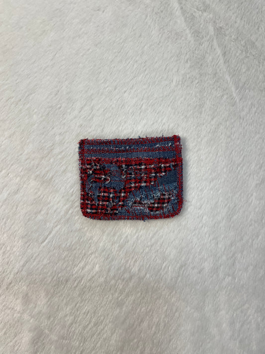 Blue flannel cardholder