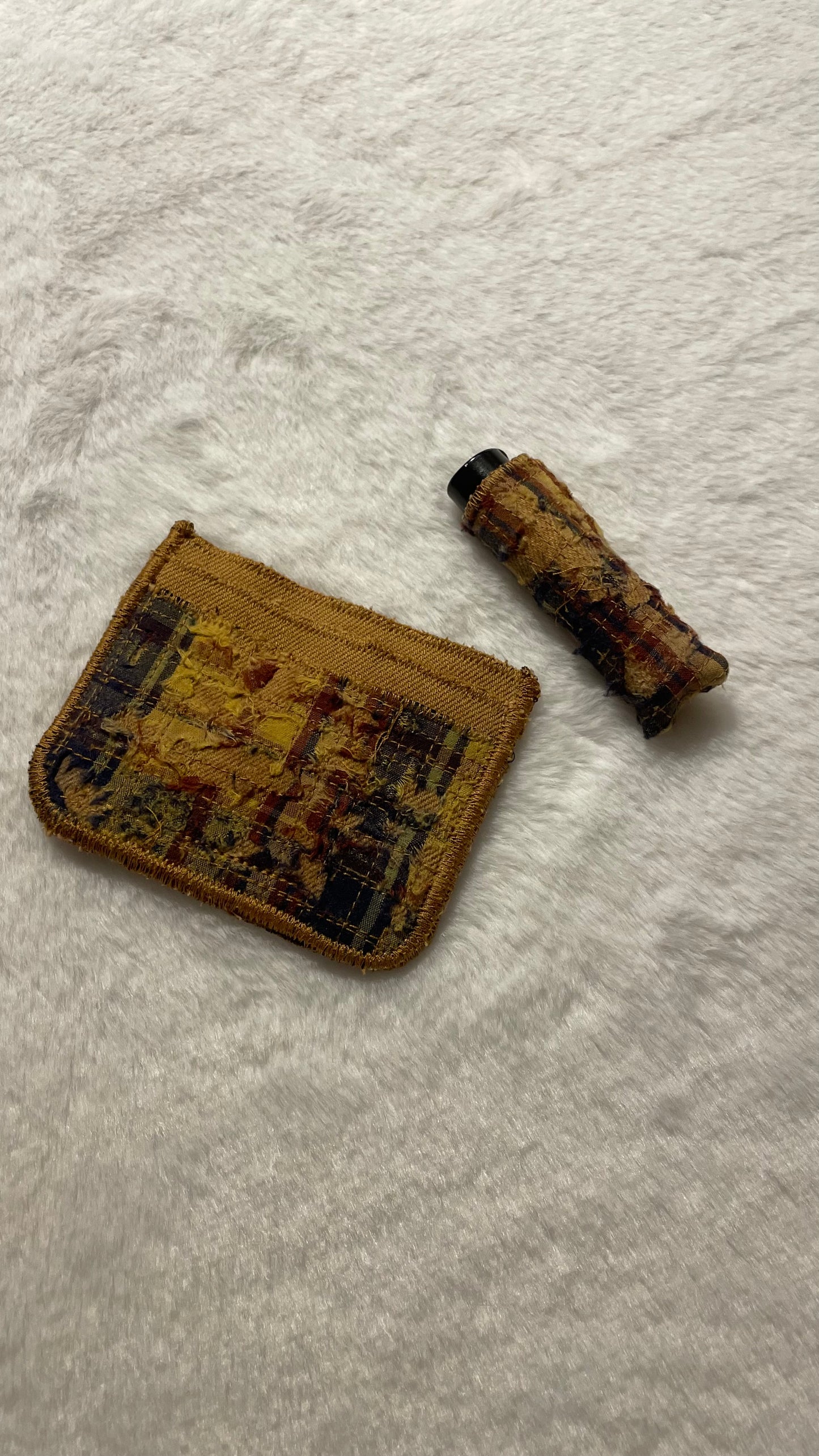 Yellow flannel cardholder