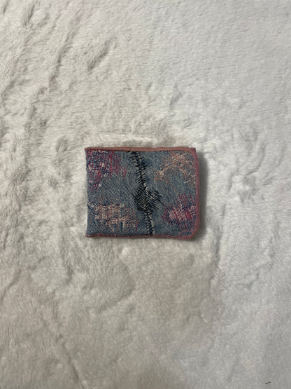 Pink allover denim wallet