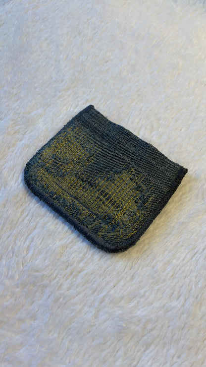 Blue gold stitches denim cardholder