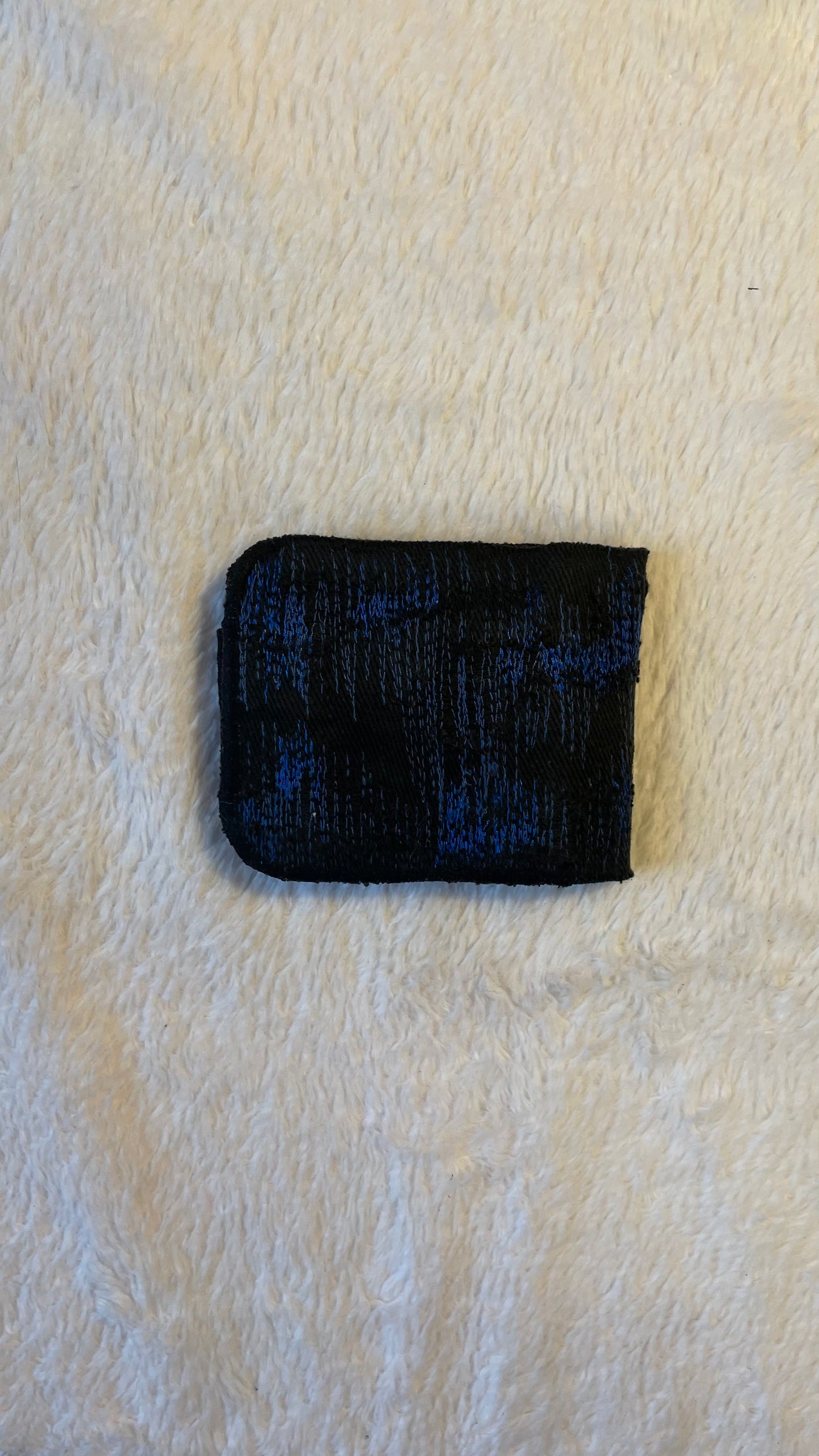 Blue stitches denim wallet