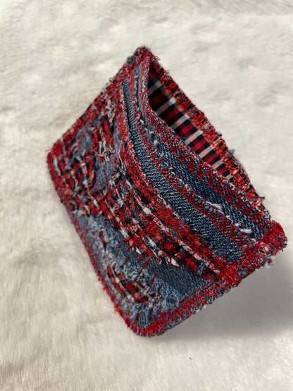 Blue flannel cardholder