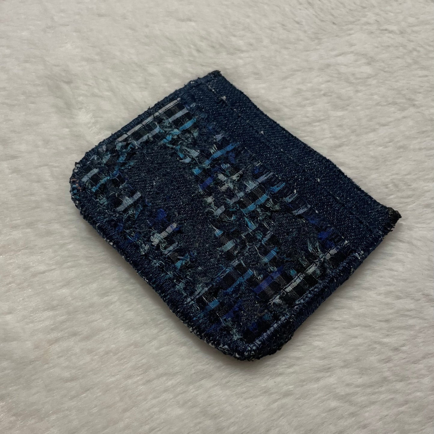 Blue flannel cardholder