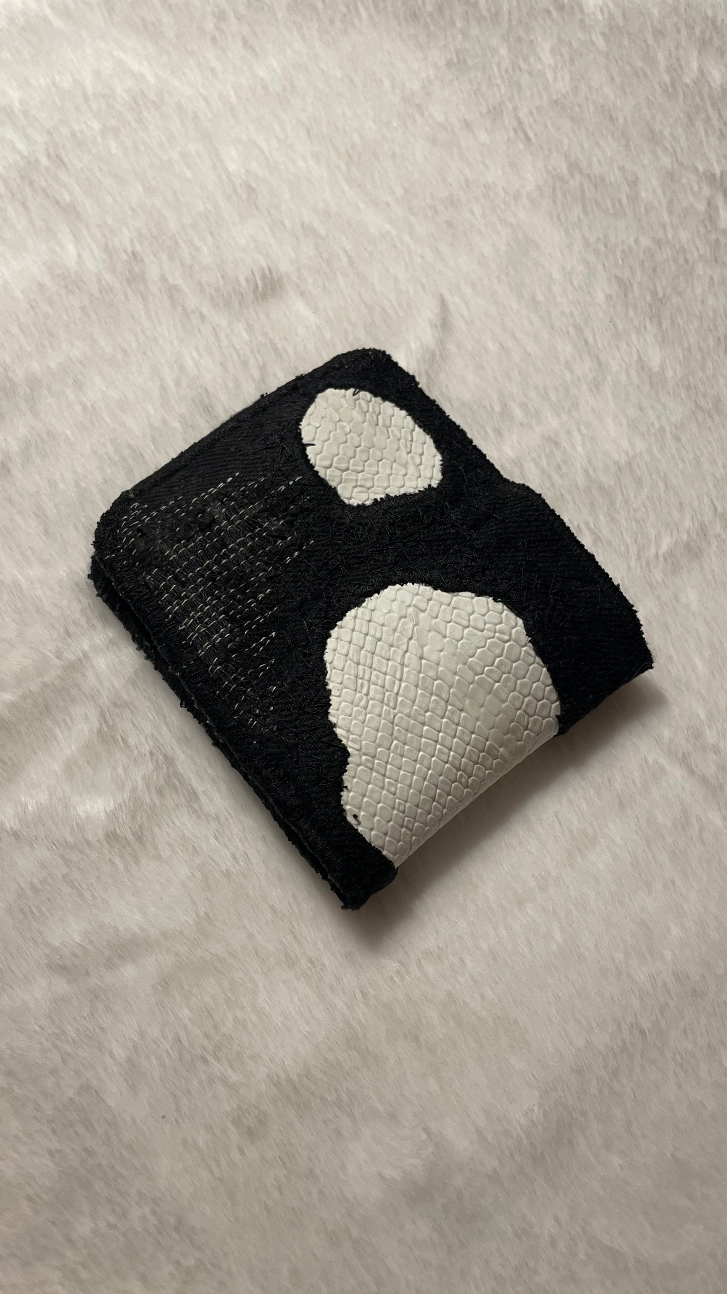 Black and white wallet
