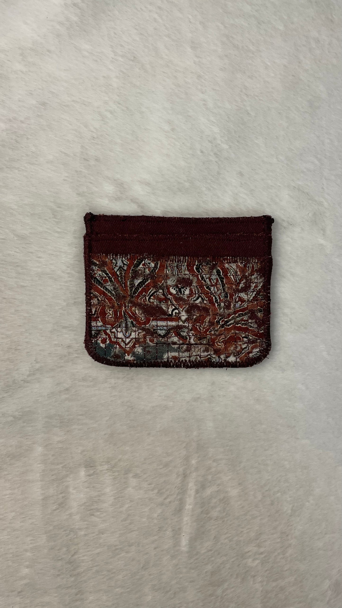 slashed denim cardholder