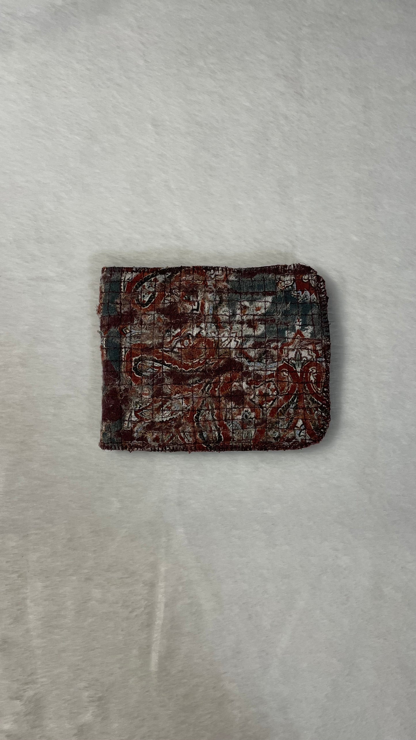 slashed denim wallet