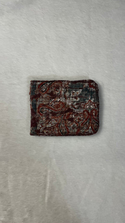 slashed denim wallet