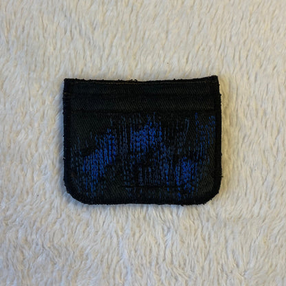 Blue stitches denim cardholder