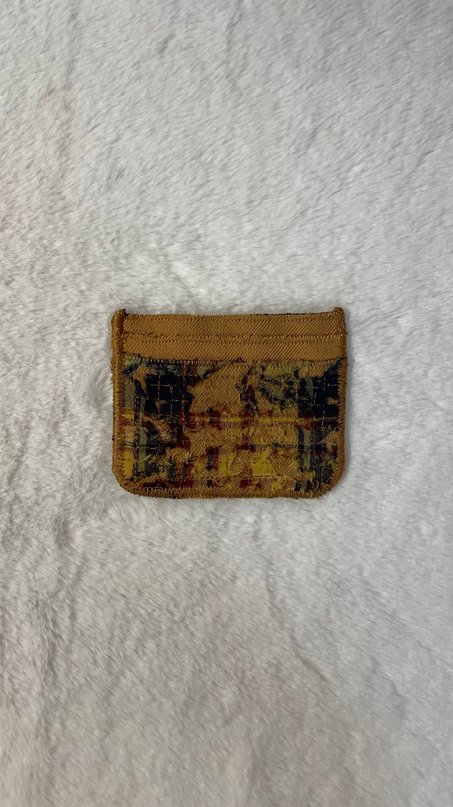 Yellow flannel cardholder
