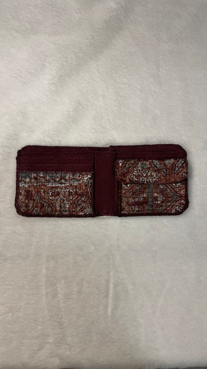 slashed denim wallet