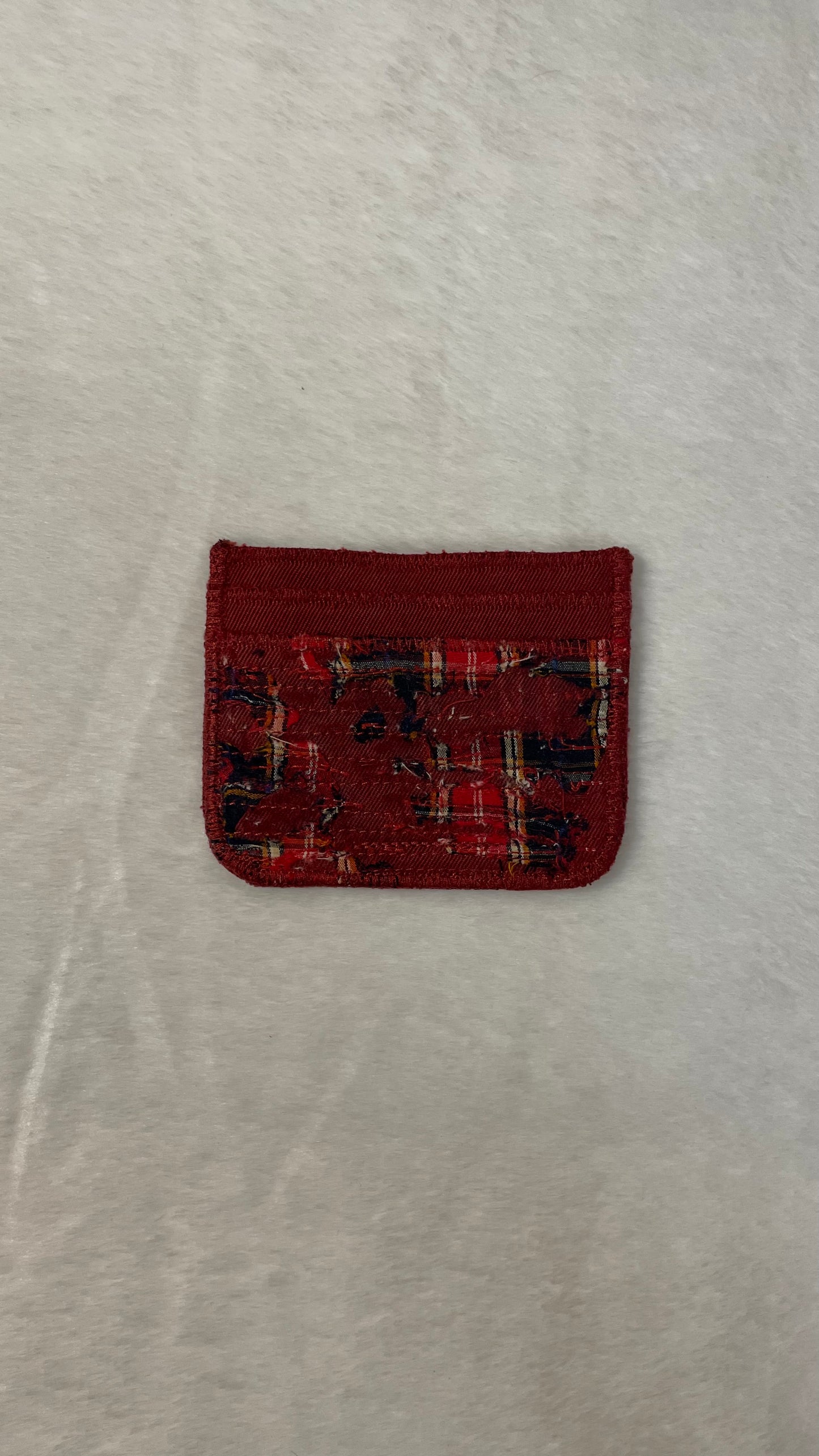 Red flannel cardholder