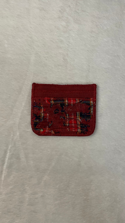 Red flannel cardholder