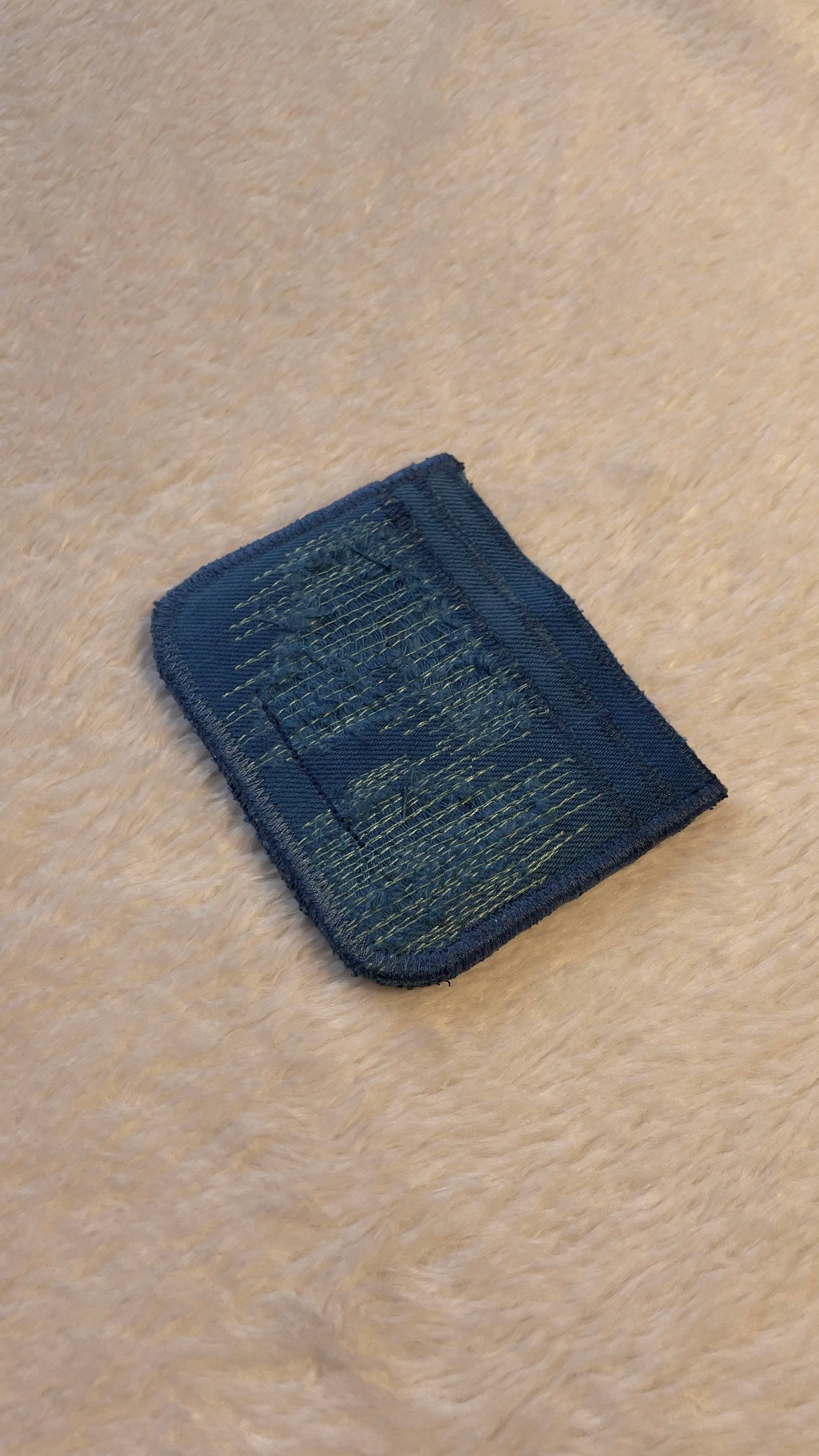 Blue denim cardholder