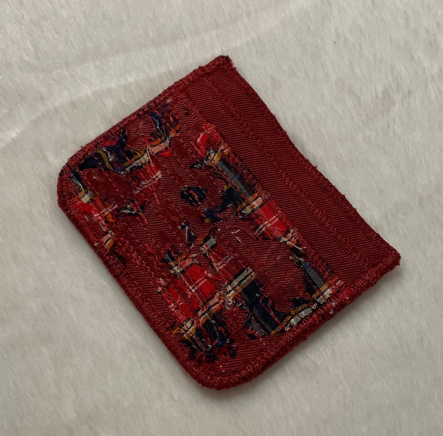 Red flannel cardholder