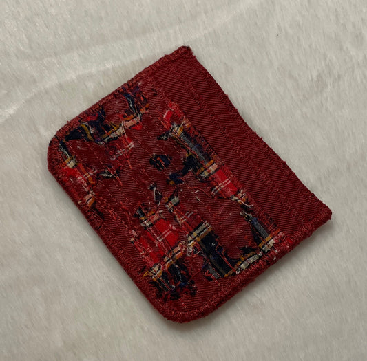 Red flannel cardholder