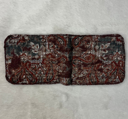 slashed denim wallet