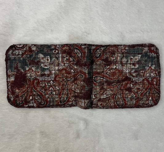 slashed denim wallet