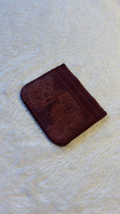 Crimson denim cardholder