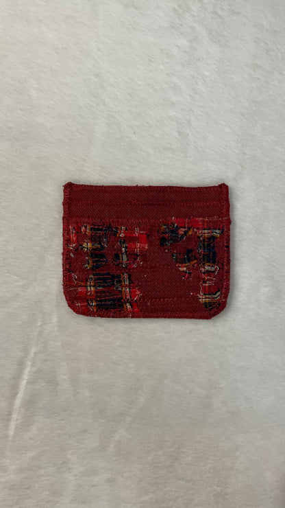 Red flannel cardholder