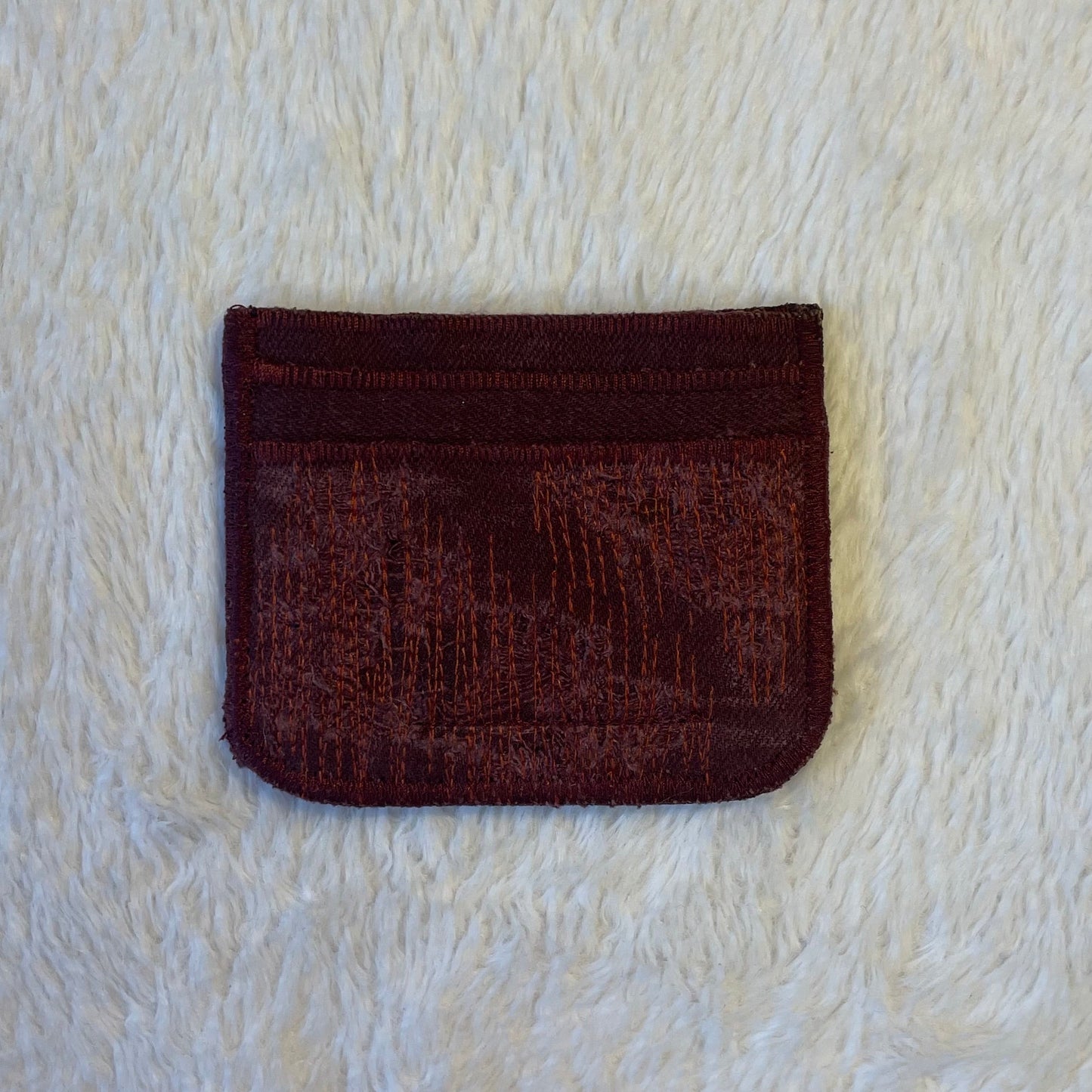 Crimson denim cardholder