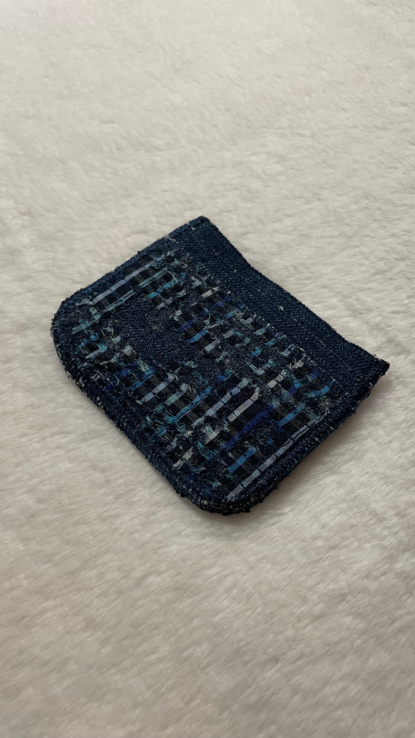 Blue flannel cardholder