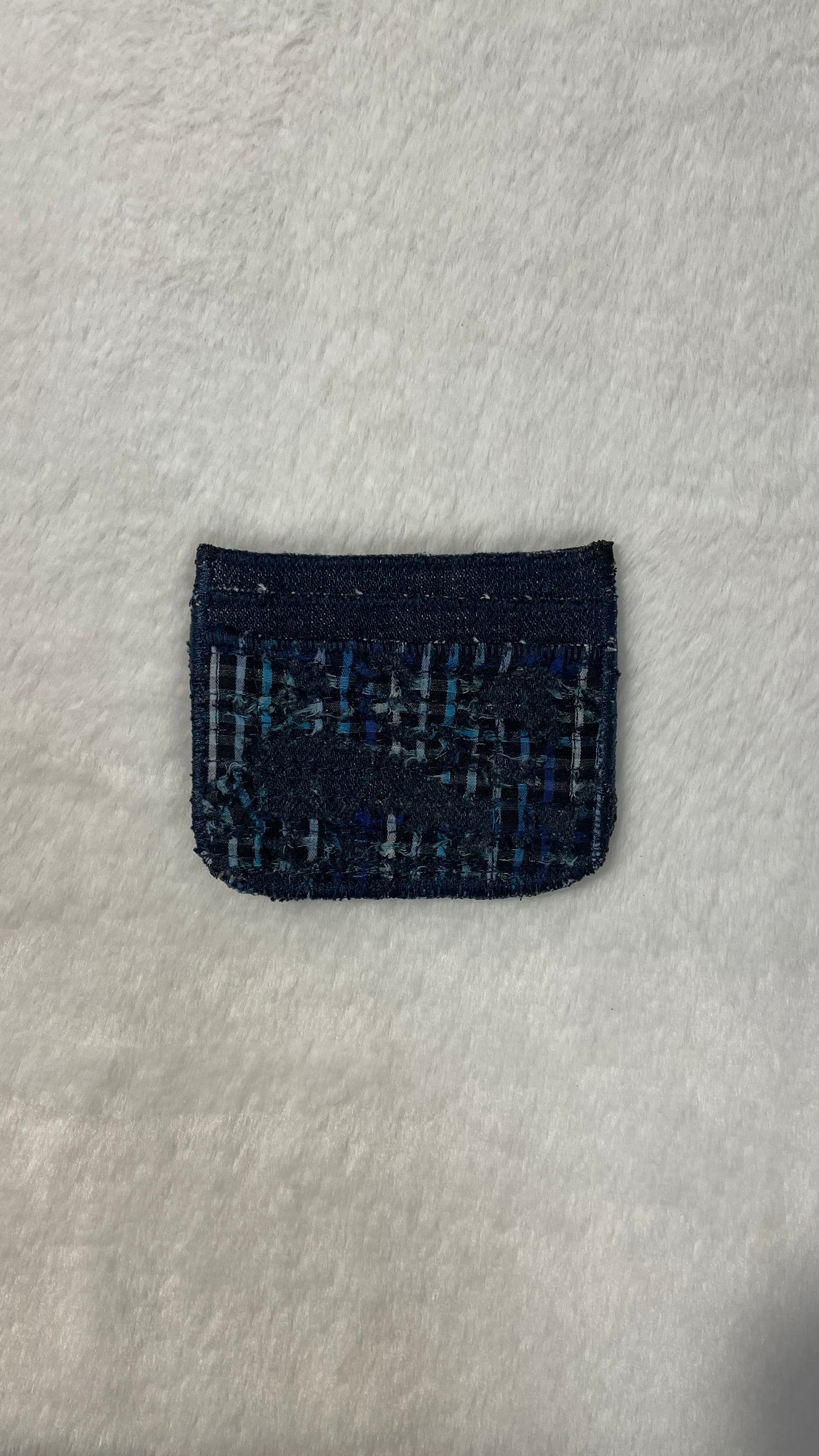 Blue flannel cardholder