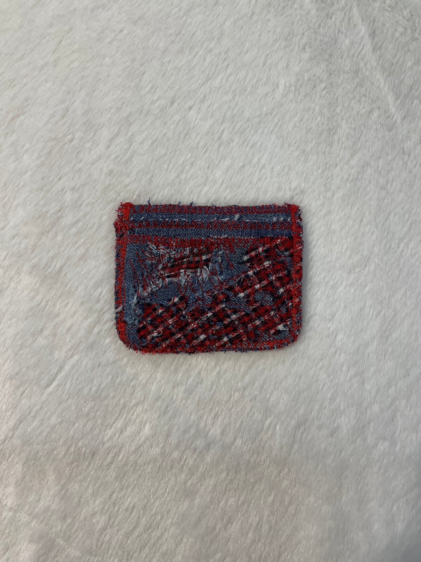 Blue flannel cardholder
