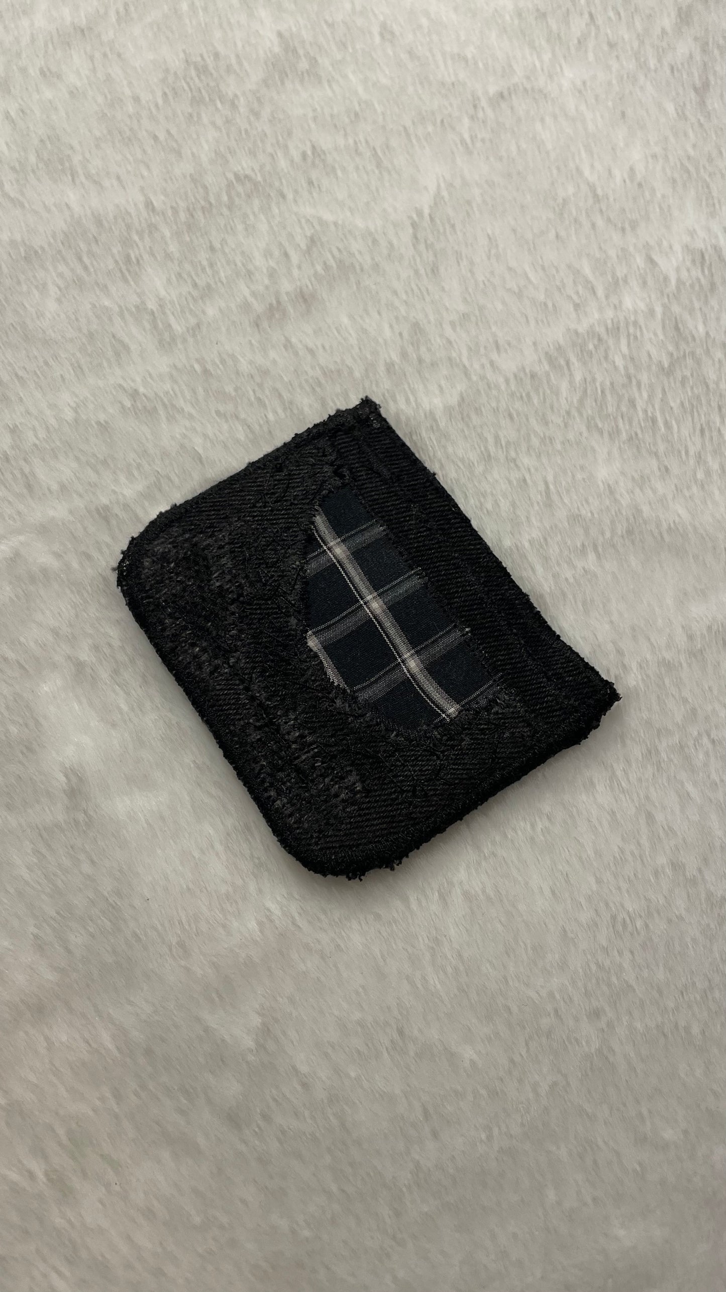 Black flannel cardholder