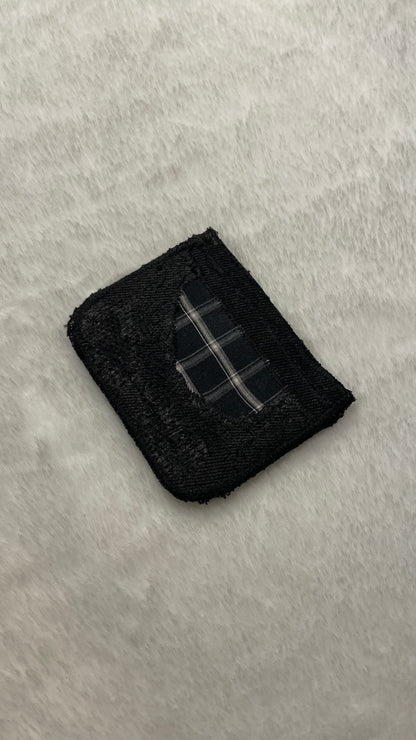 Black flannel cardholder