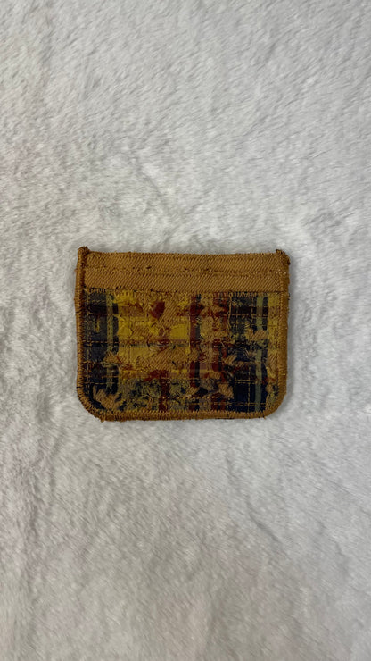 Yellow flannel cardholder