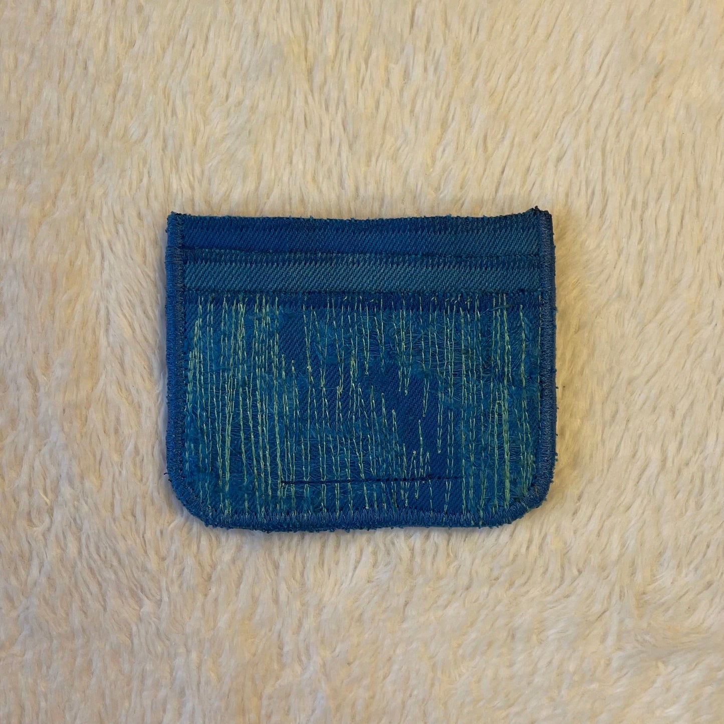 Blue denim cardholder