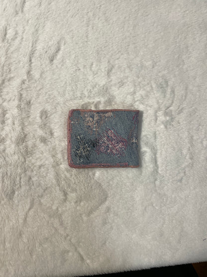 Pink allover denim wallet