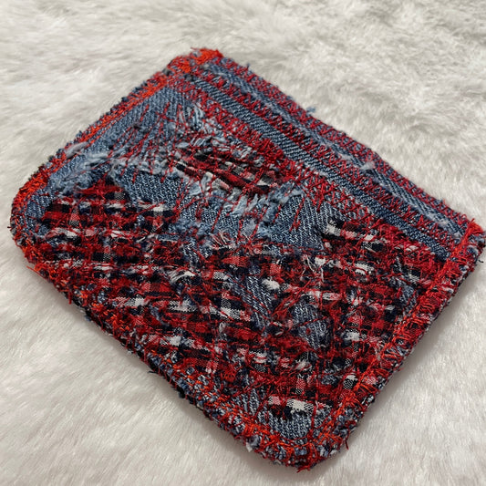 Blue flannel cardholder