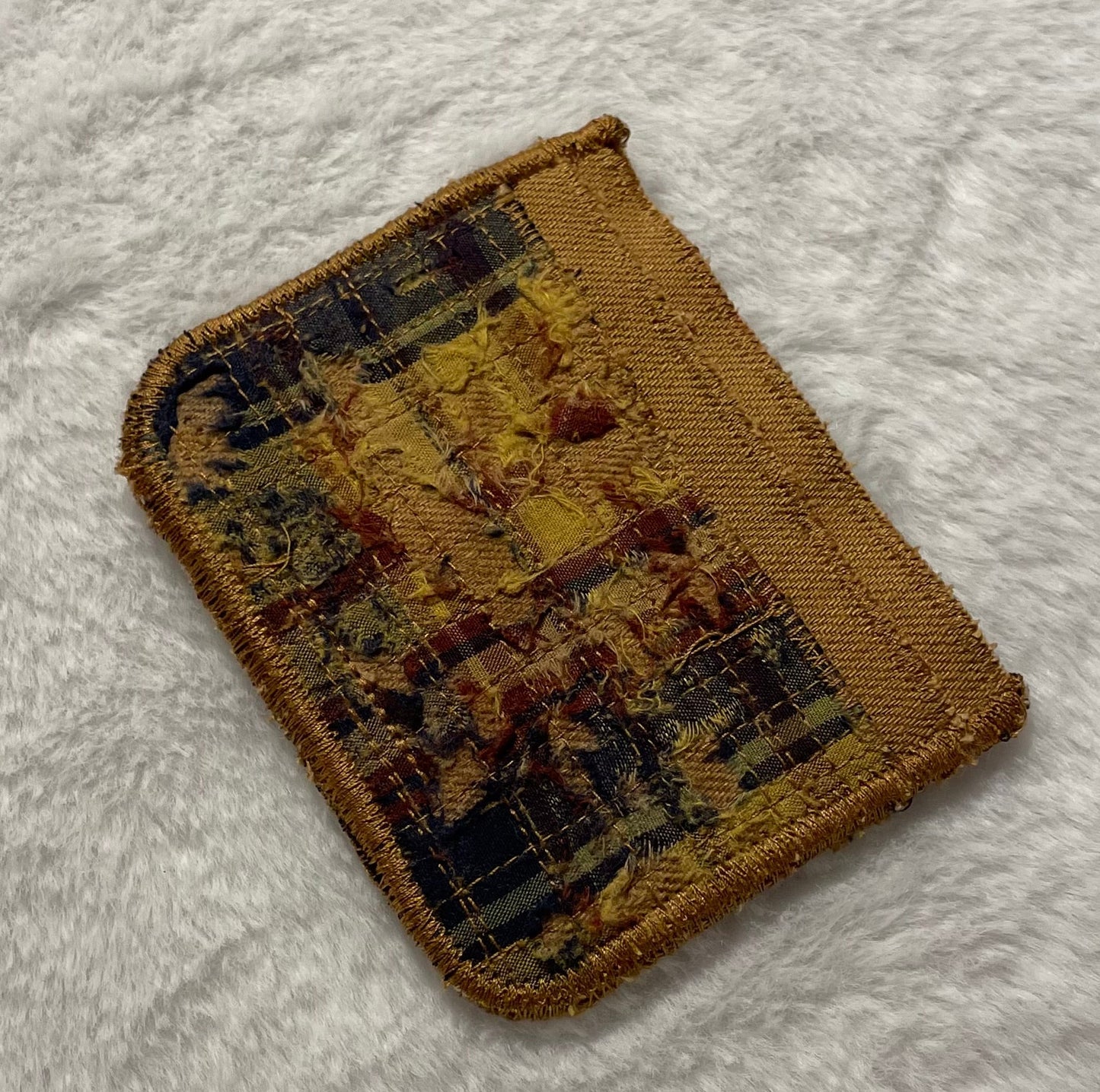 Yellow flannel cardholder