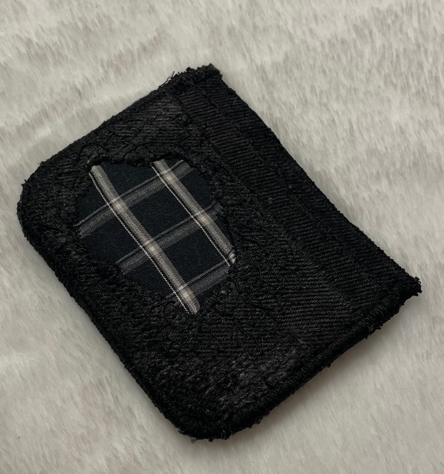 Black flannel cardholder