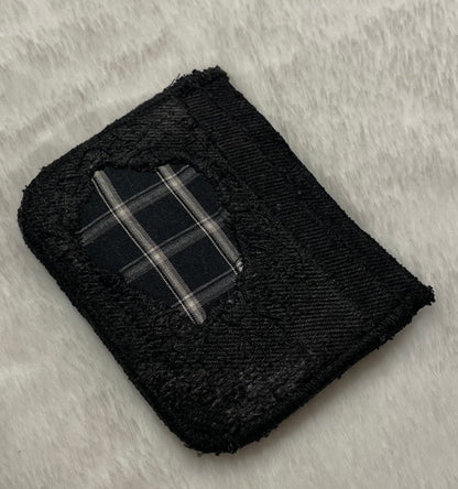 Black flannel cardholder