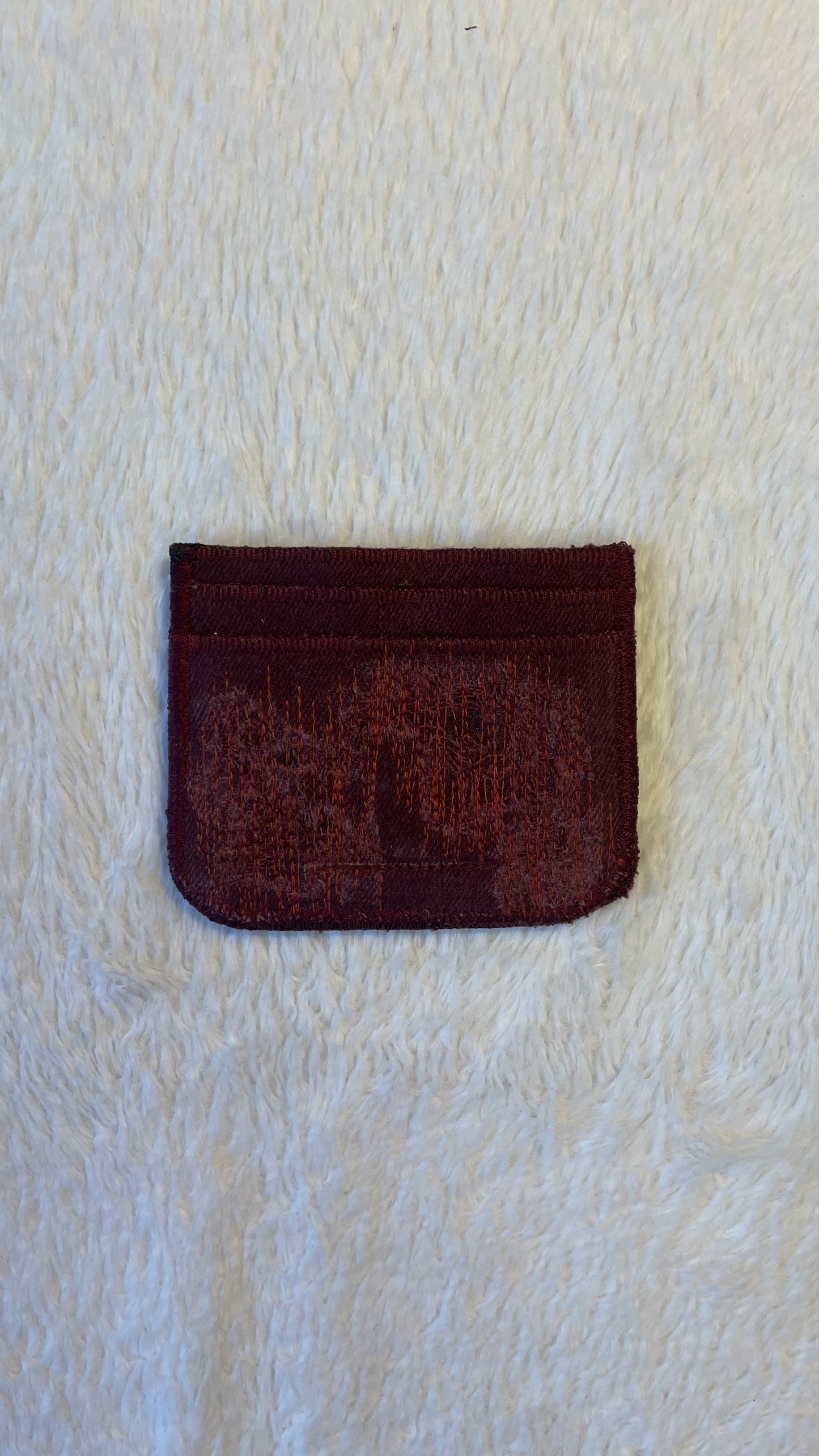 Crimson denim cardholder