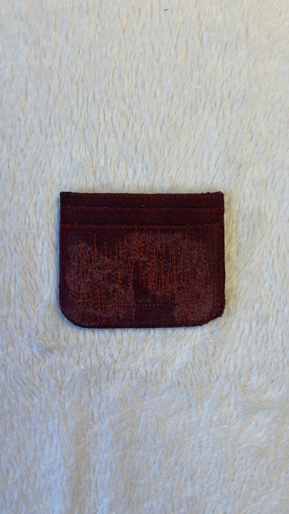 Crimson denim cardholder