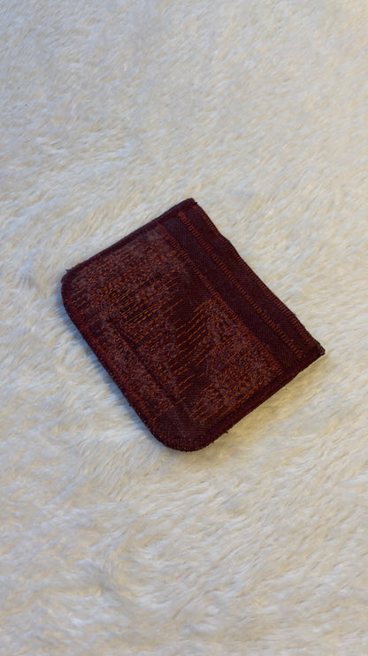Crimson denim cardholder