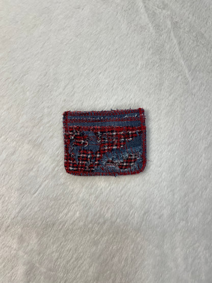 Blue flannel cardholder