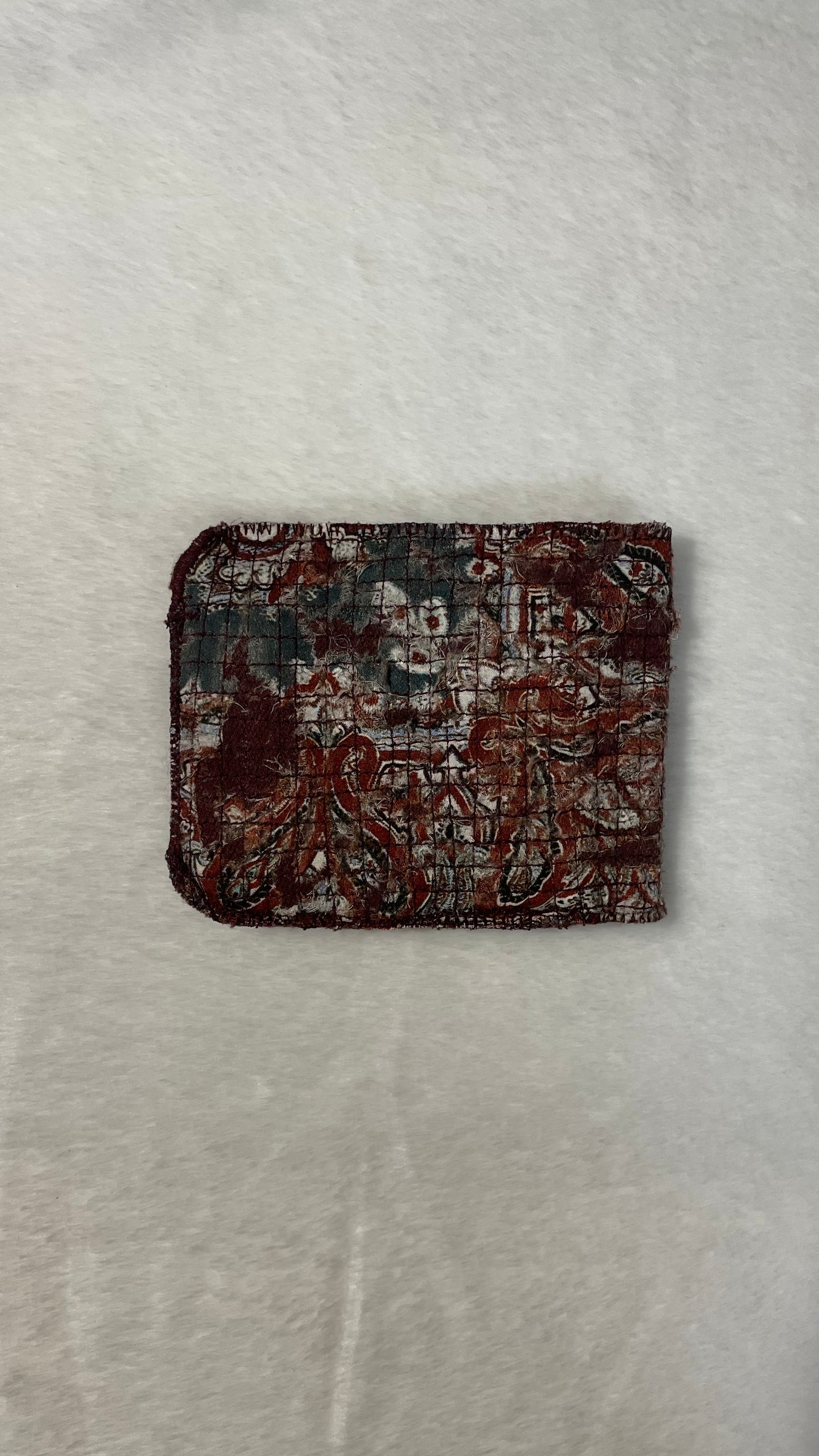 slashed denim wallet