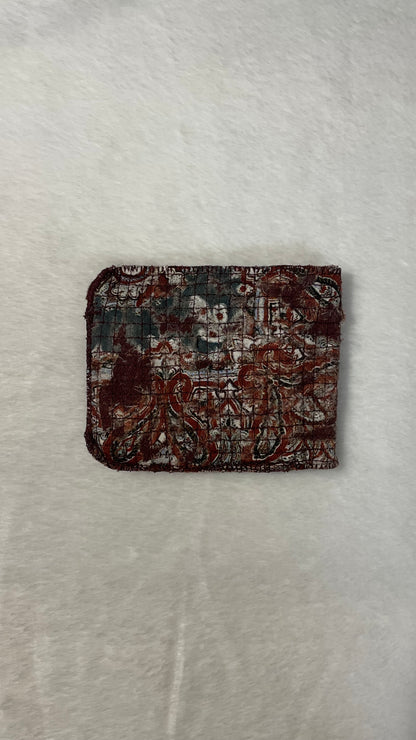 slashed denim wallet