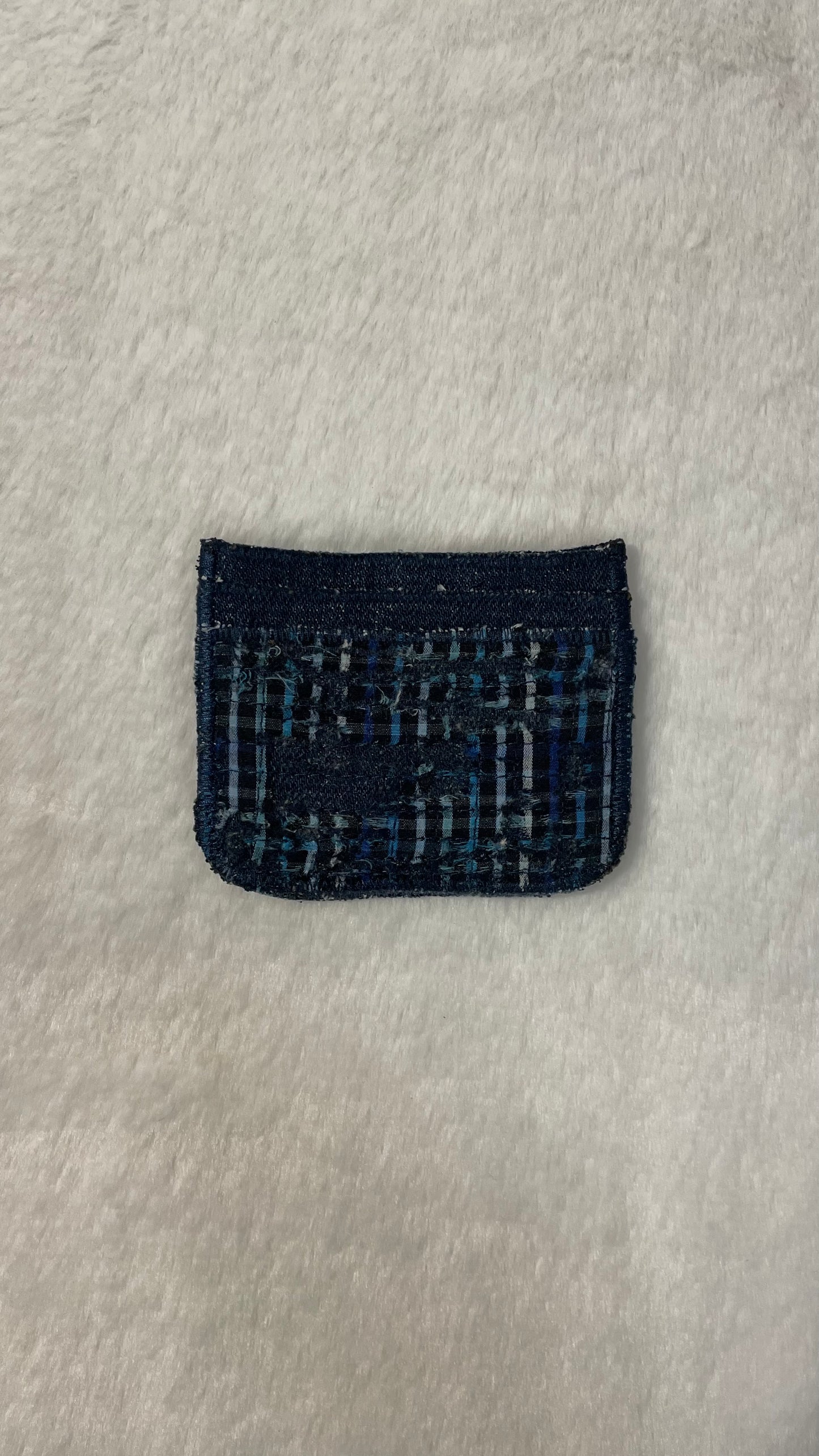 Blue flannel cardholder