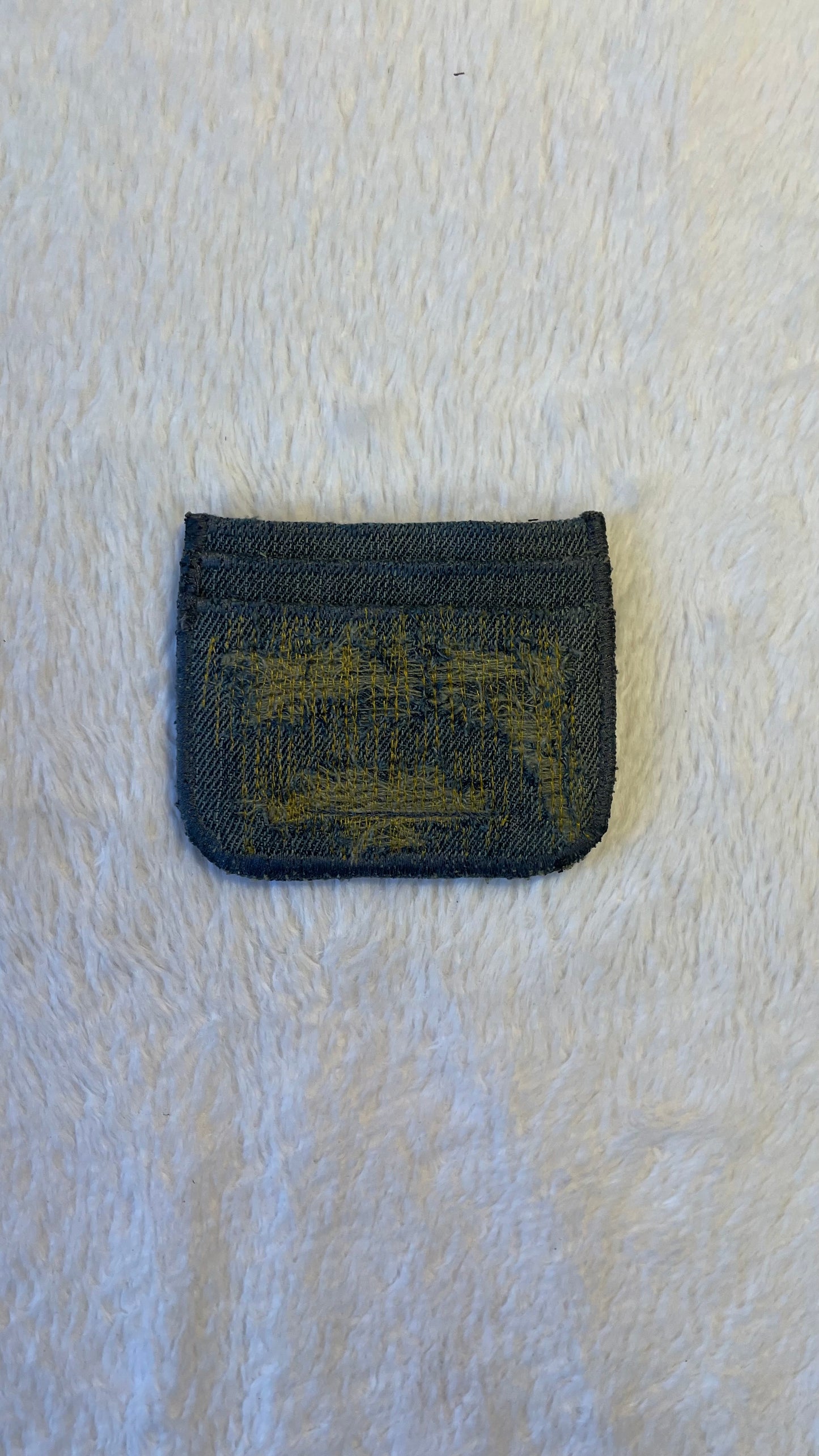 Blue gold stitches denim cardholder