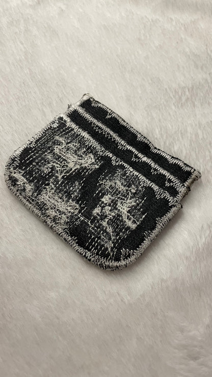 Navy denim cardholder